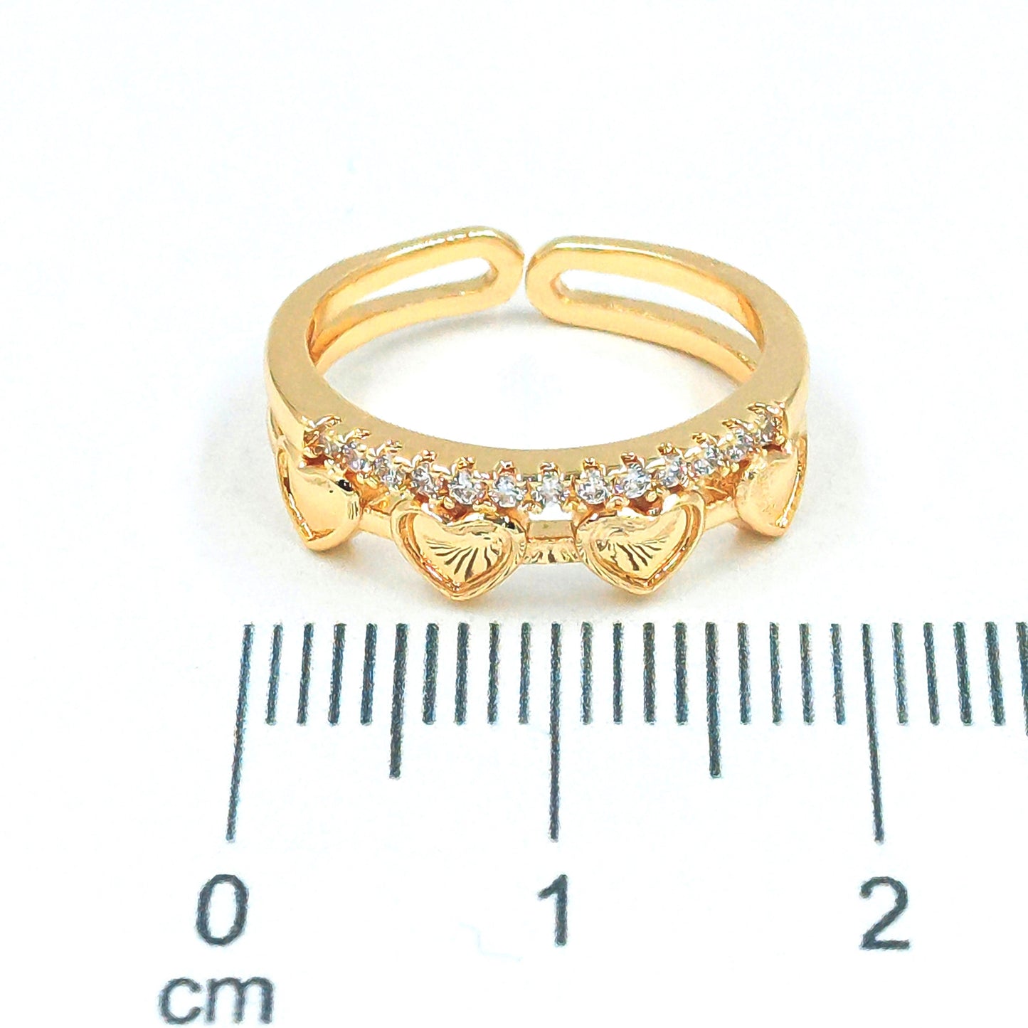 Anillo doble corazones