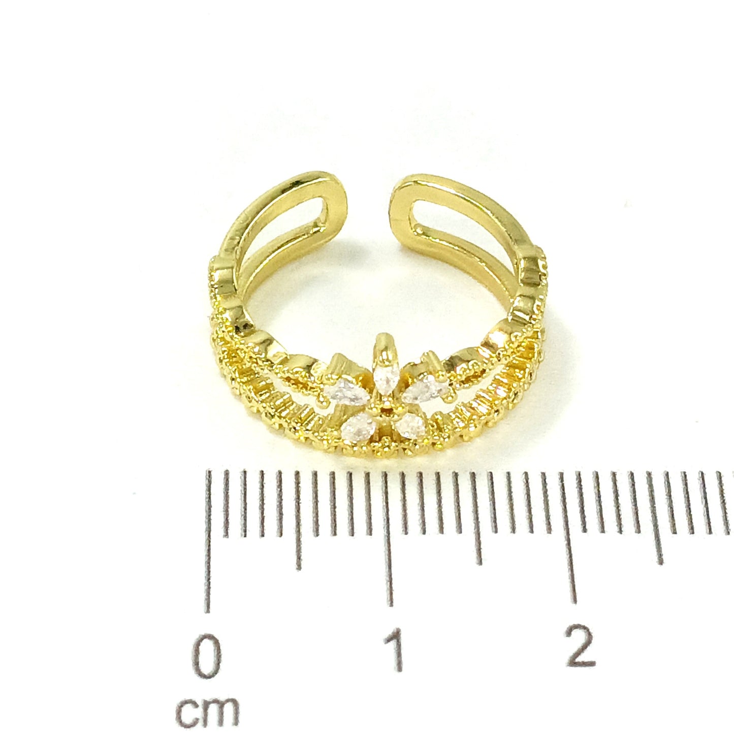 Anillo flor baguette