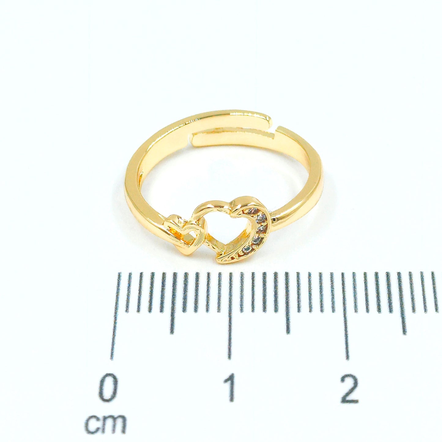 Anillo silueta corazones
