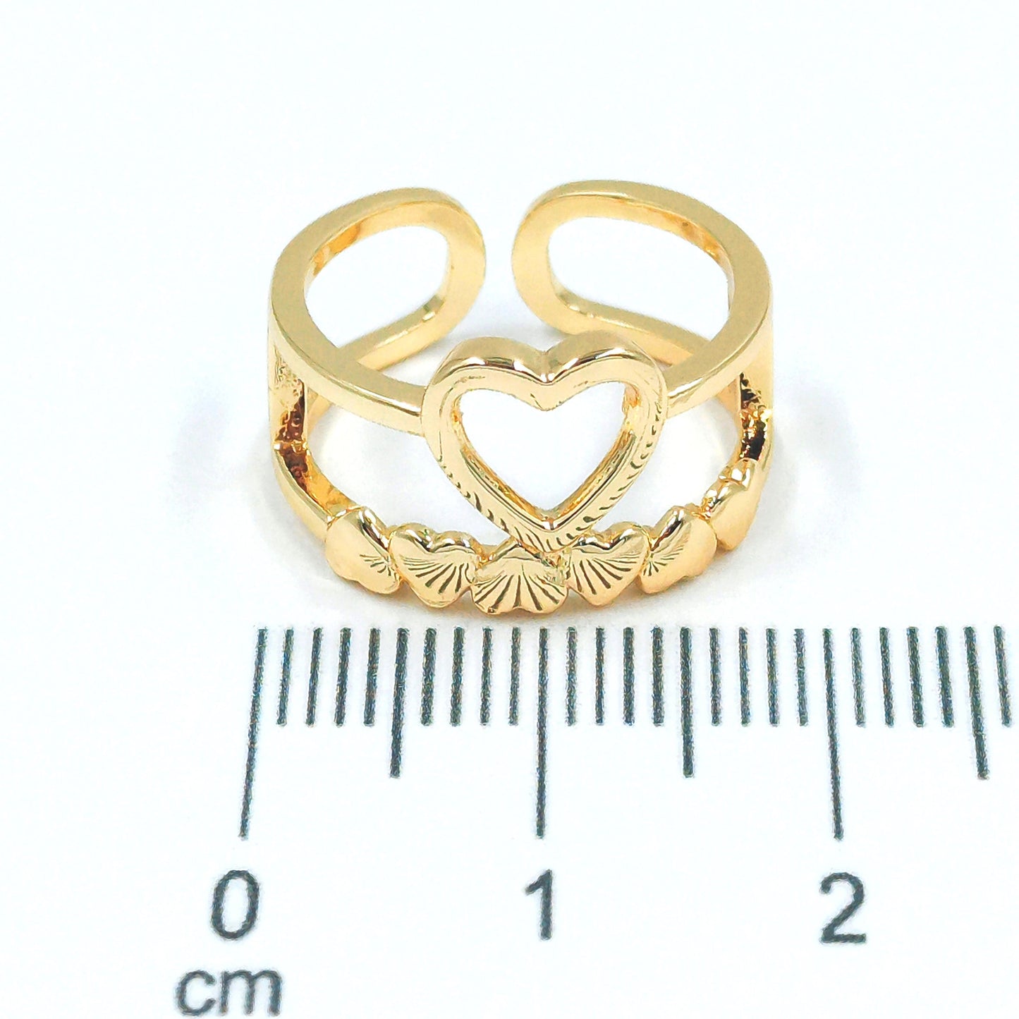 Anillo doble corazones