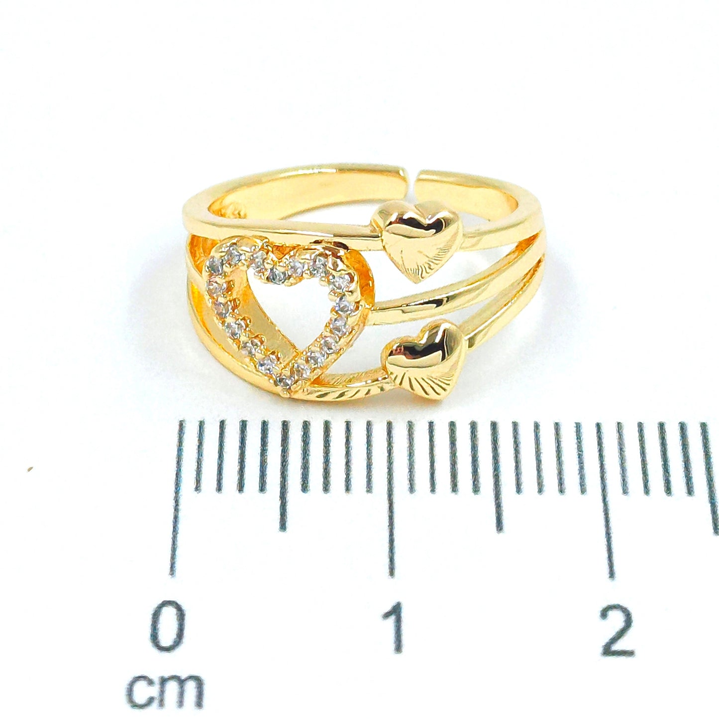 Anillo triple corazones