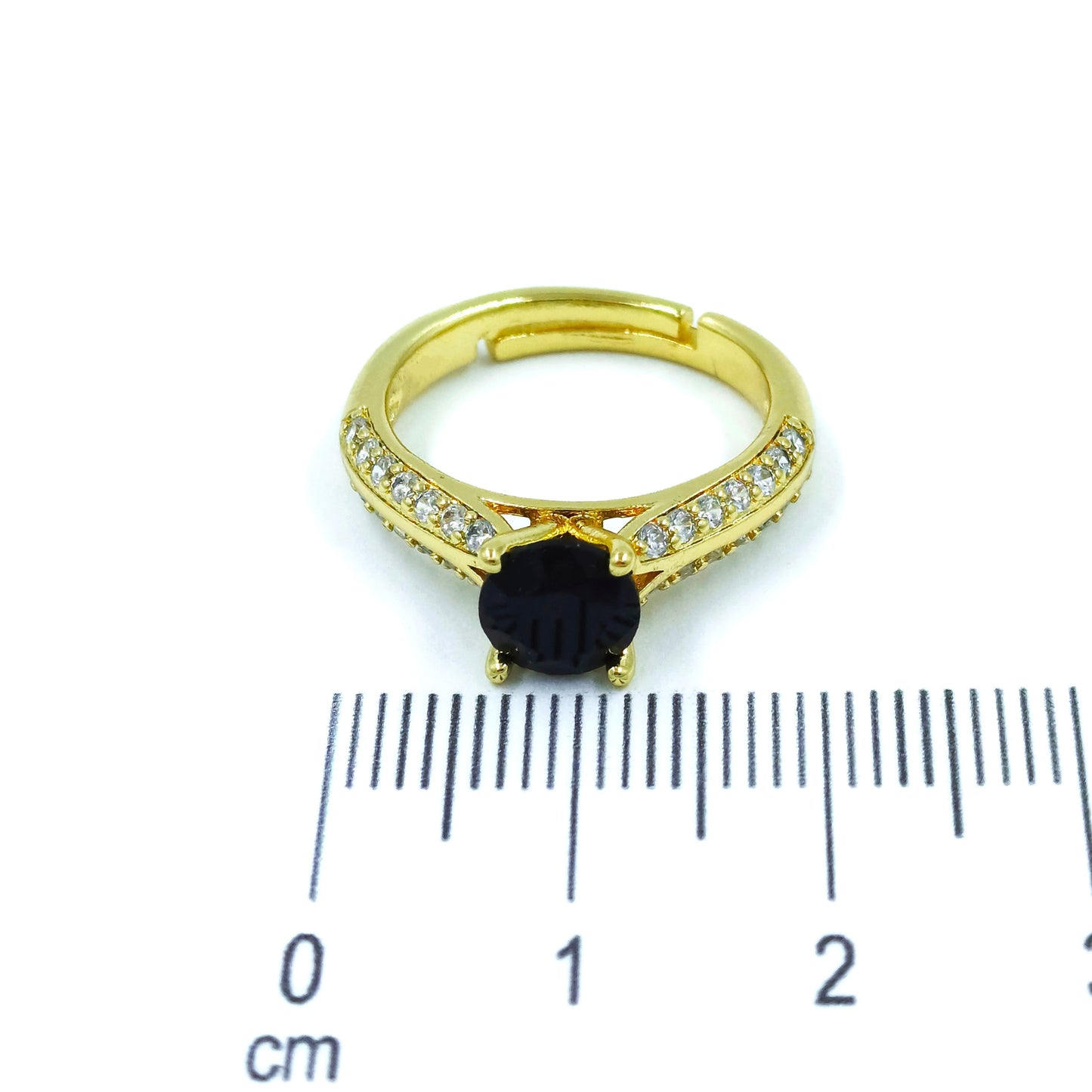 Anillo argolla zircón negro