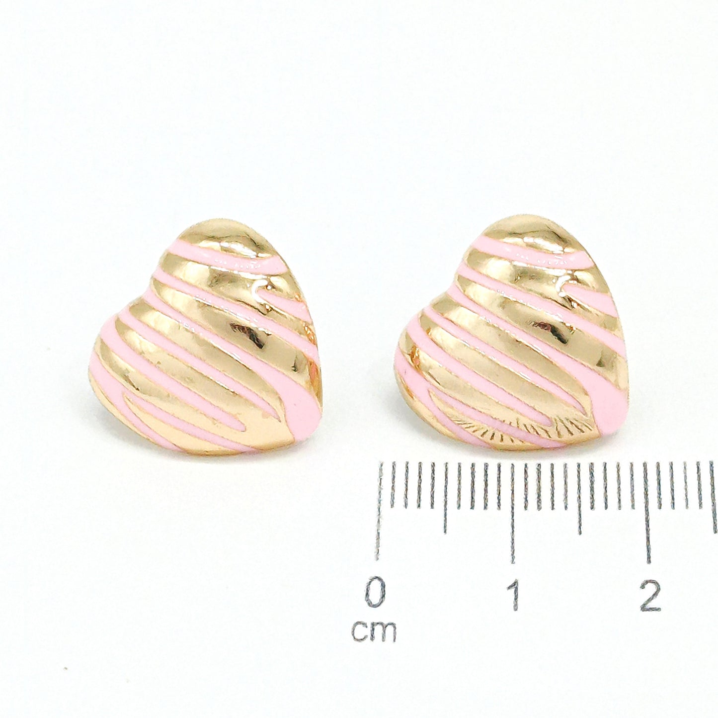 Arete corazon print rosa