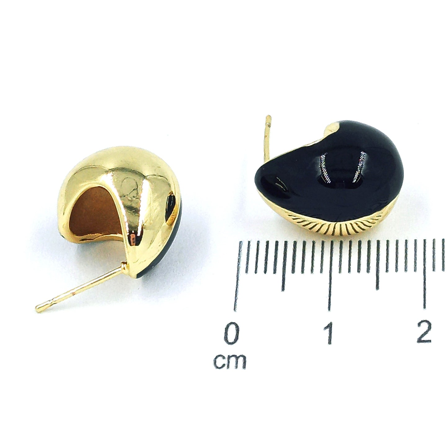 Arete gota 2 caras negra