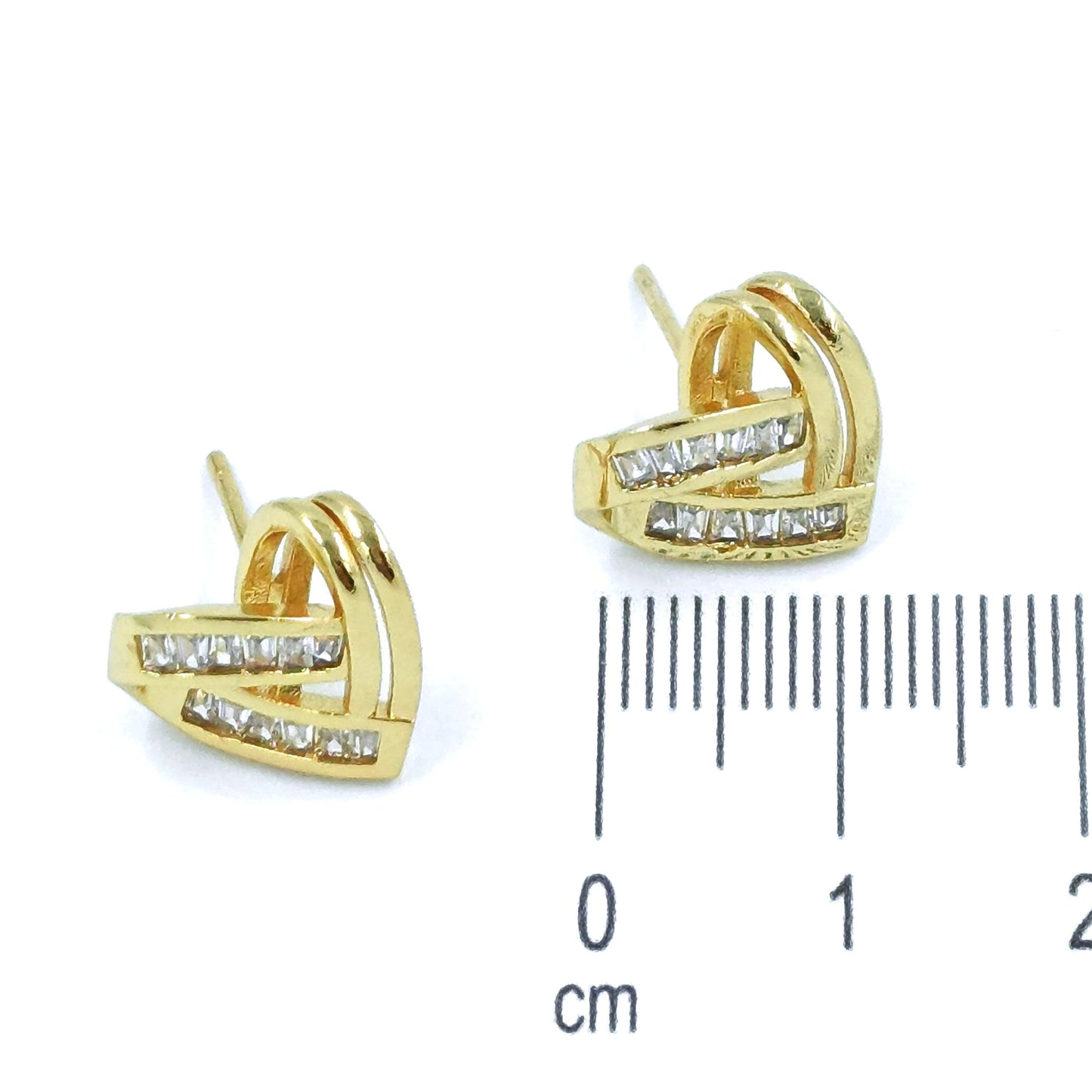 Arete corazón baguete