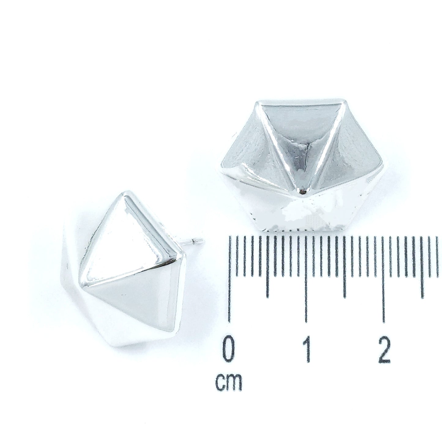 Arete rombo baño de plata