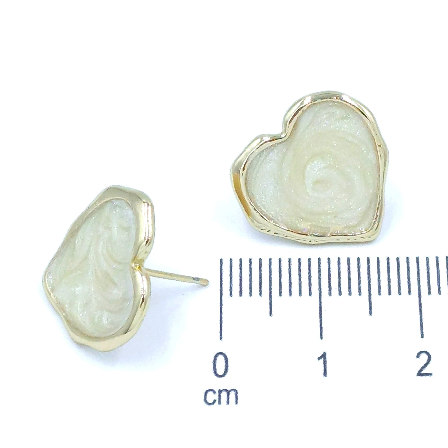 Arete corazón perlado