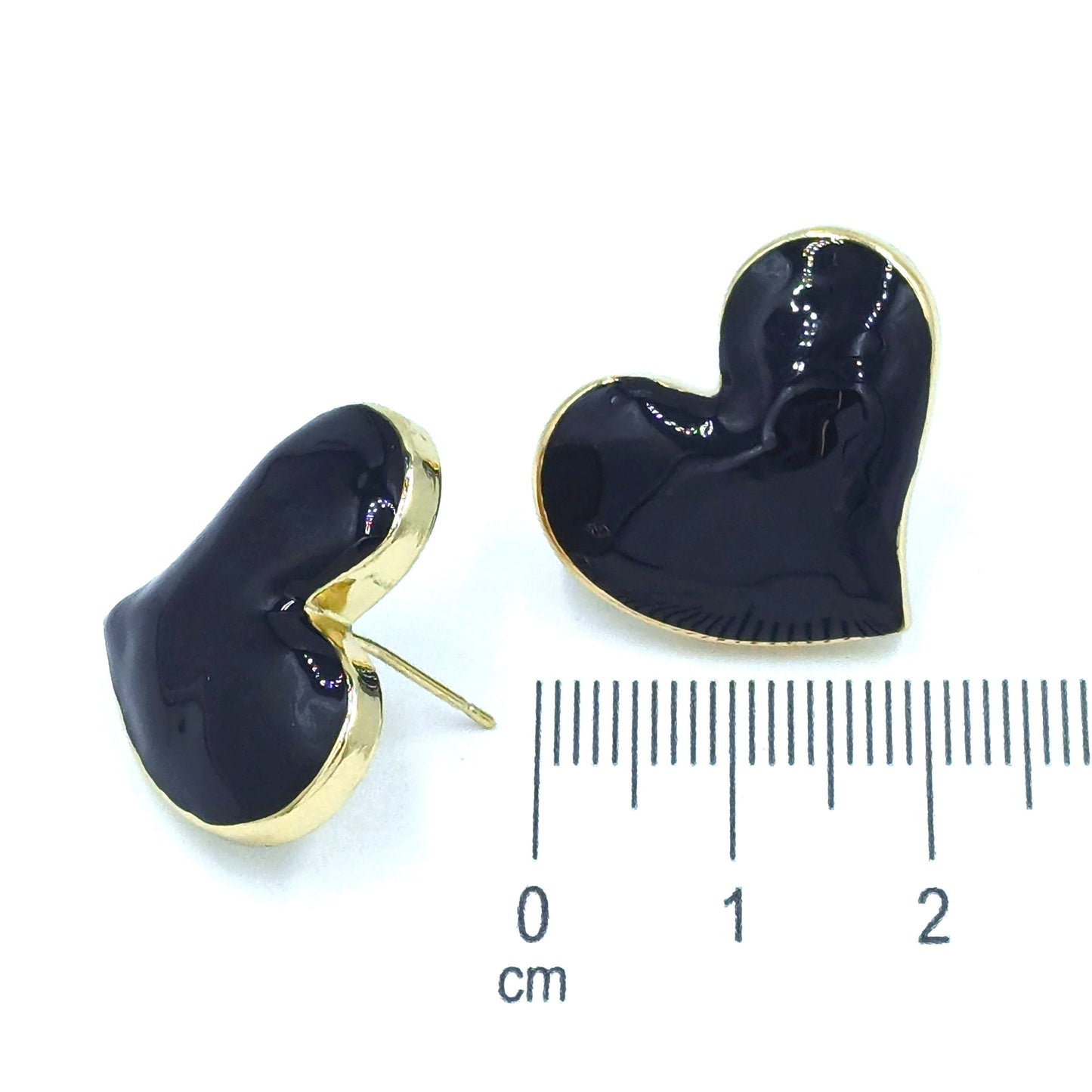 Arete maxi corazón negro