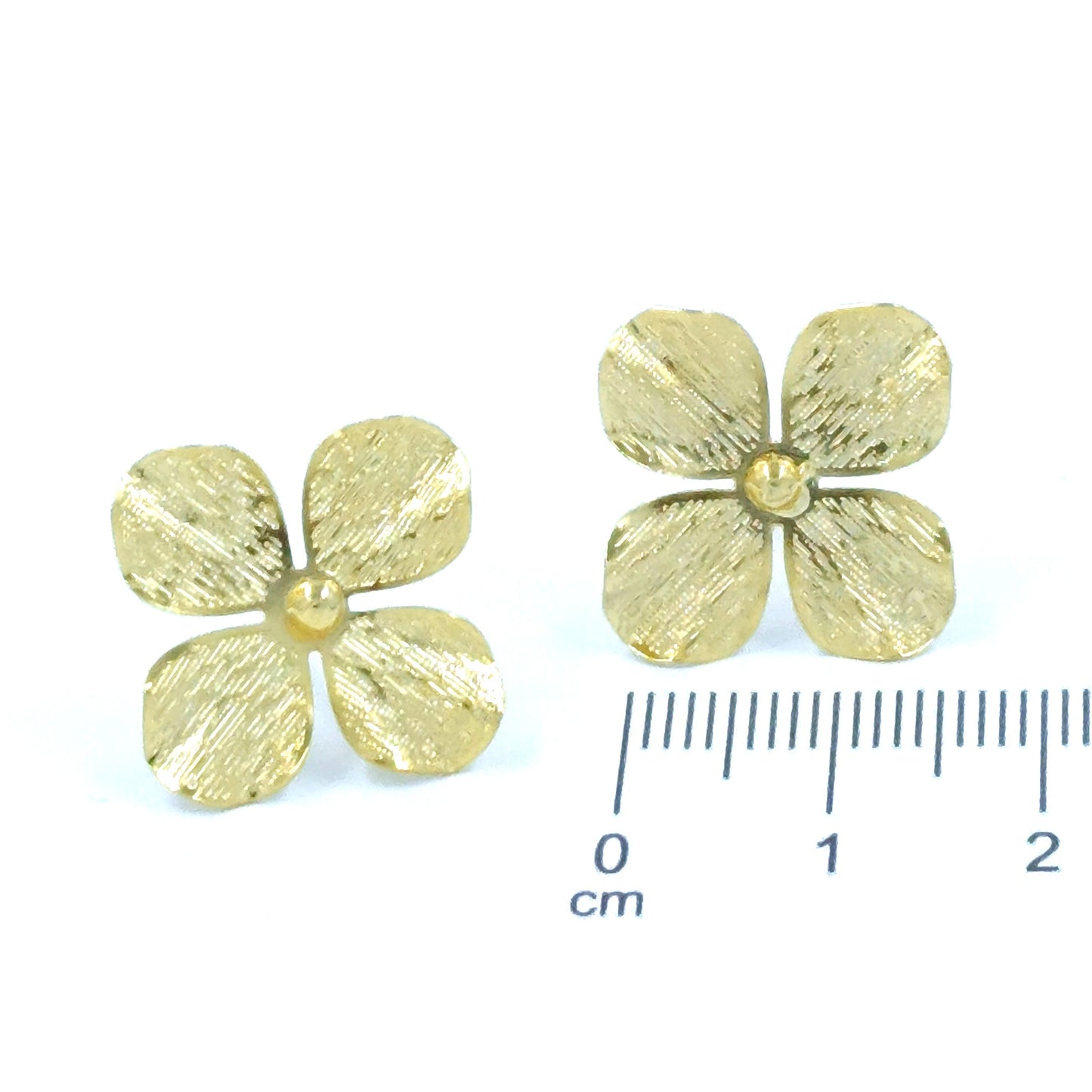 Arete bronce trébol de 4 hojas