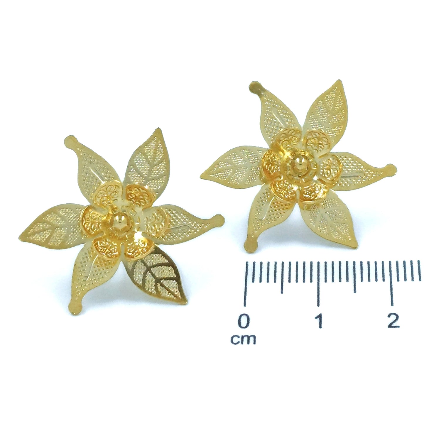 Arete bronce flor