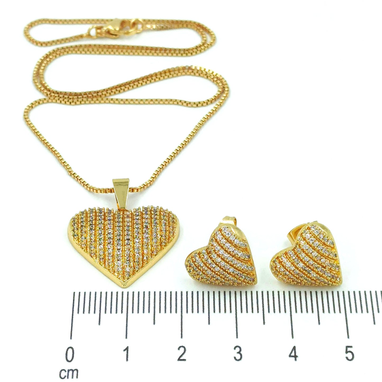 Dúo maxi corazón micro zircón