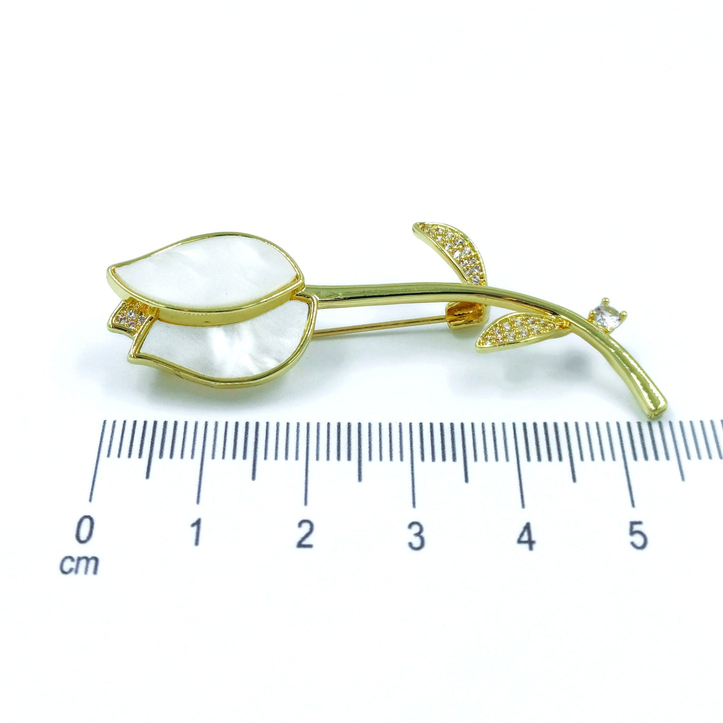 Broche rosa nacar