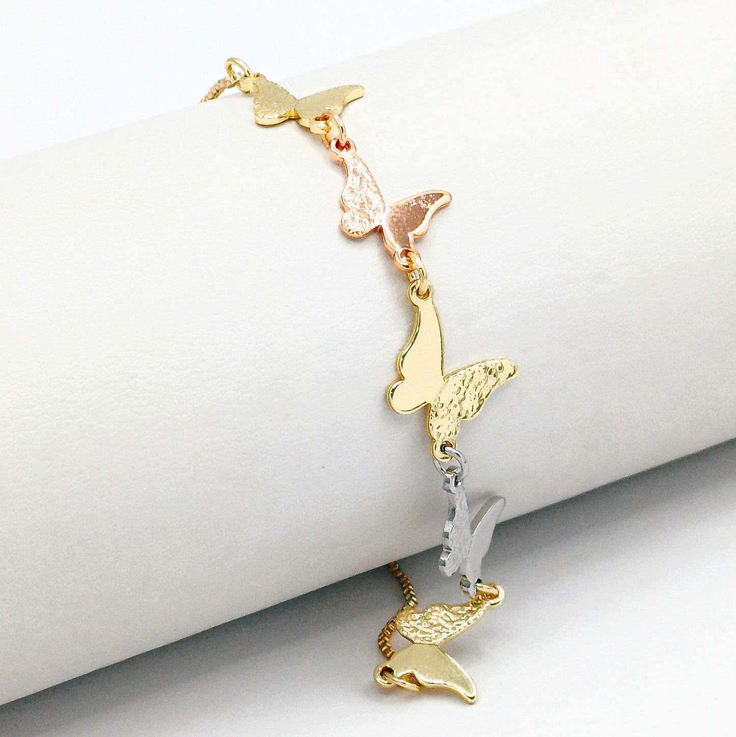 Pulsera tres oros mariposas