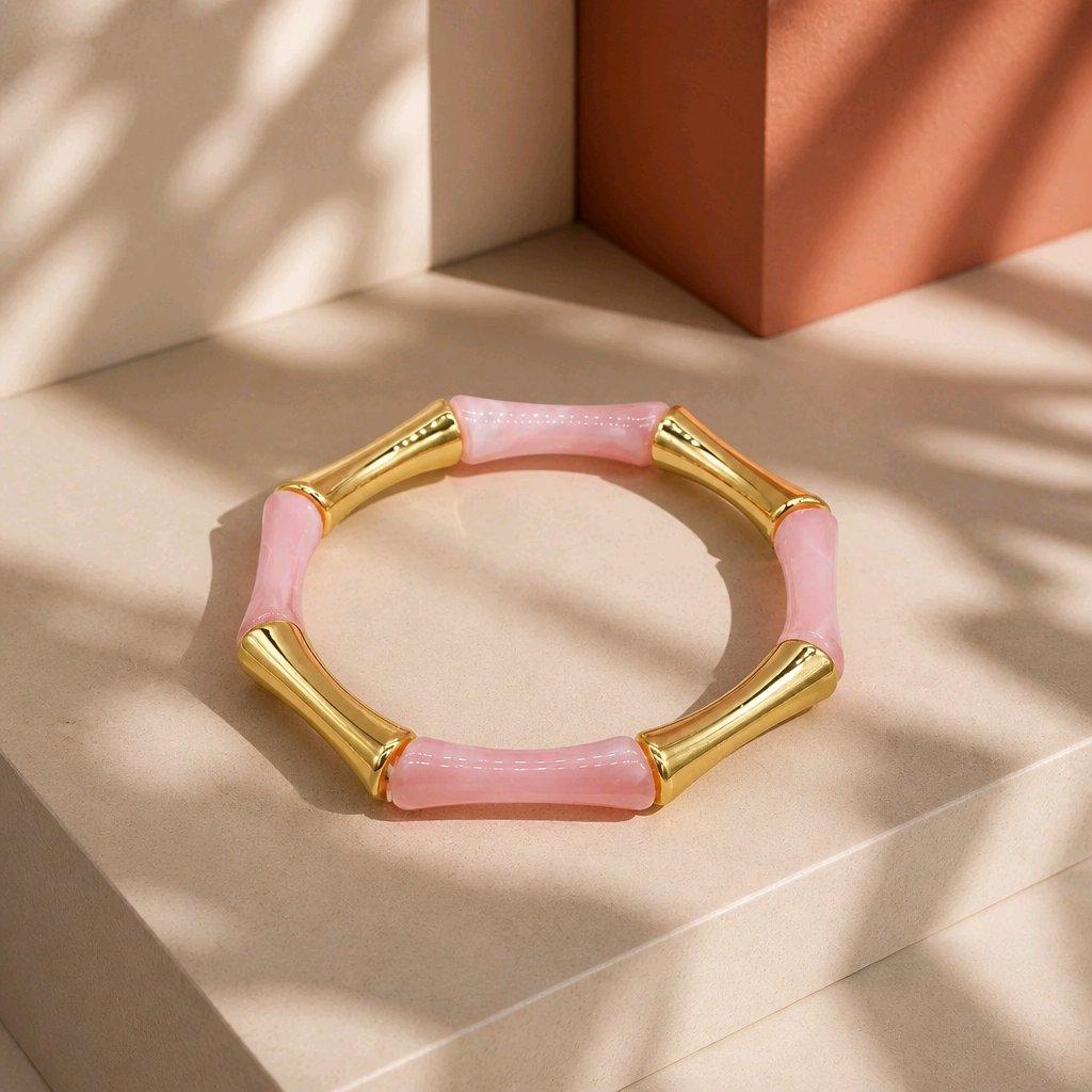 Pulsera resina rosa