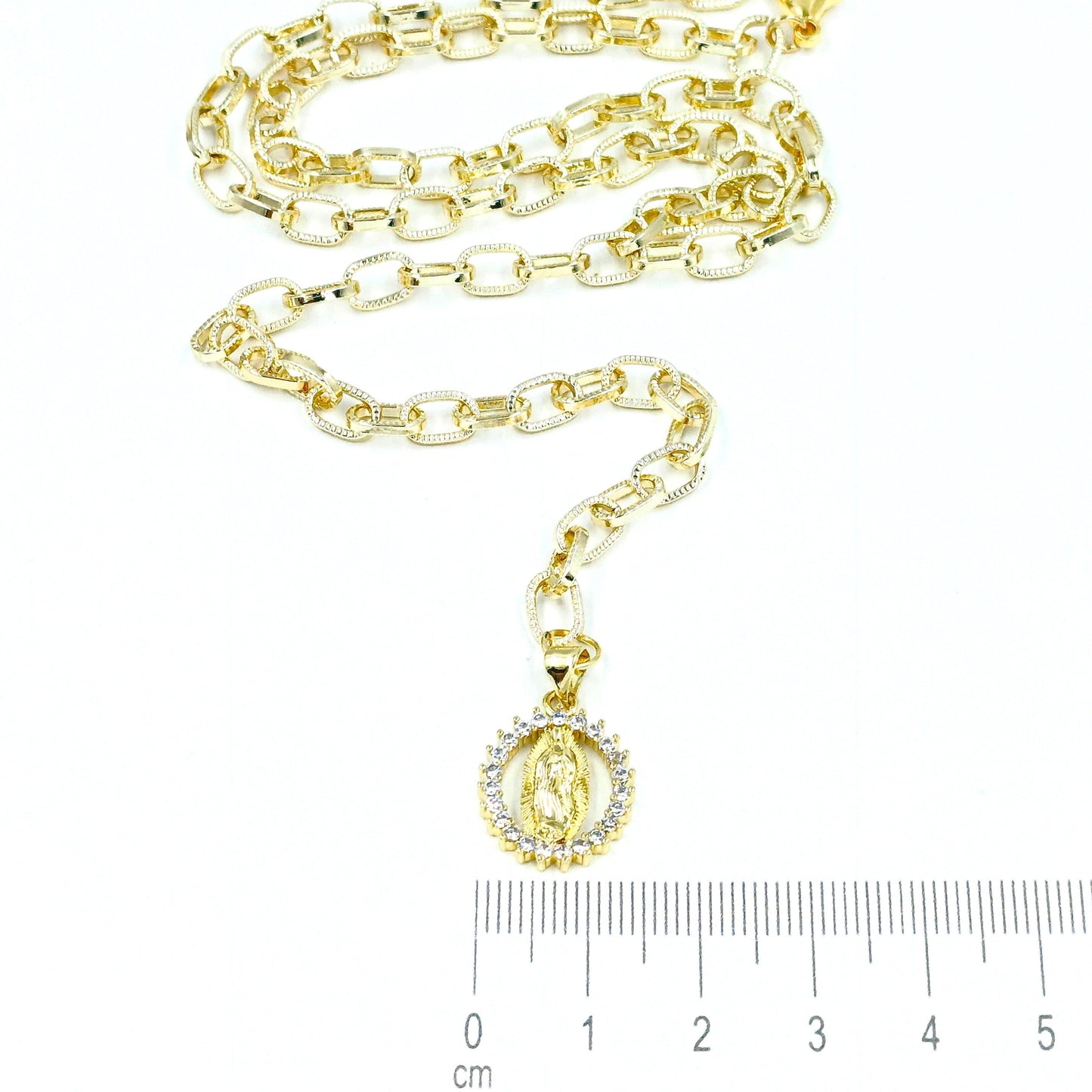 Collar rodio Virgen nácar