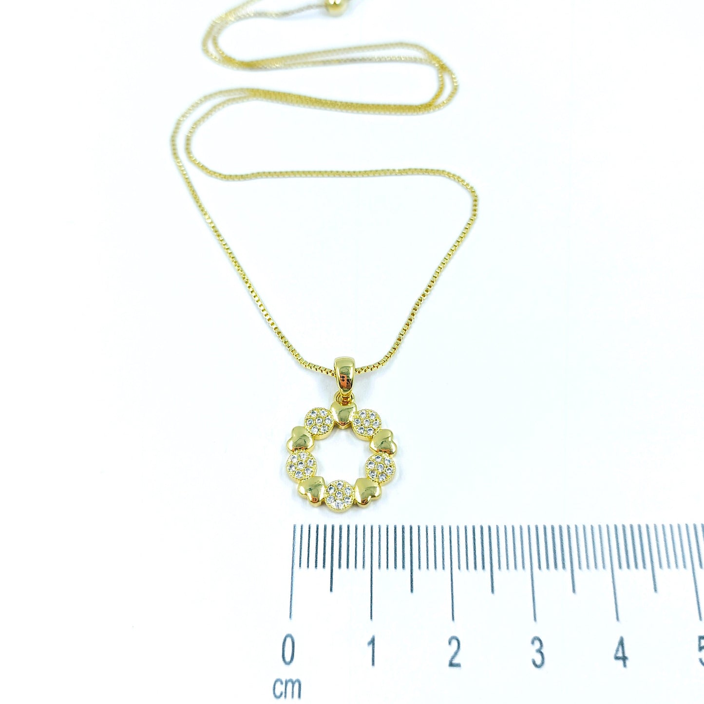 Collar rodio Corona corazón