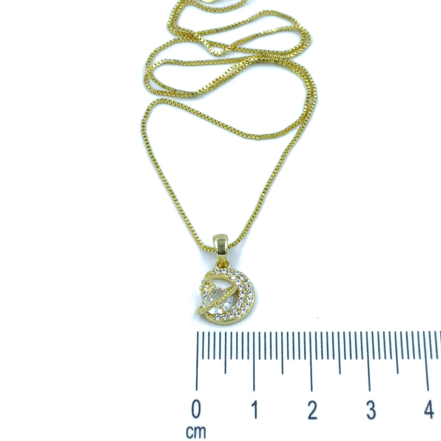 Collar rodio luna estrella