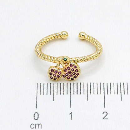 Anillo cereza micrizircones