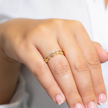 Anillo doble flores  Amulí