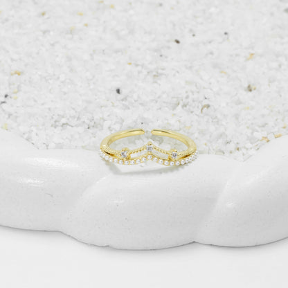 Anillo corona perlas