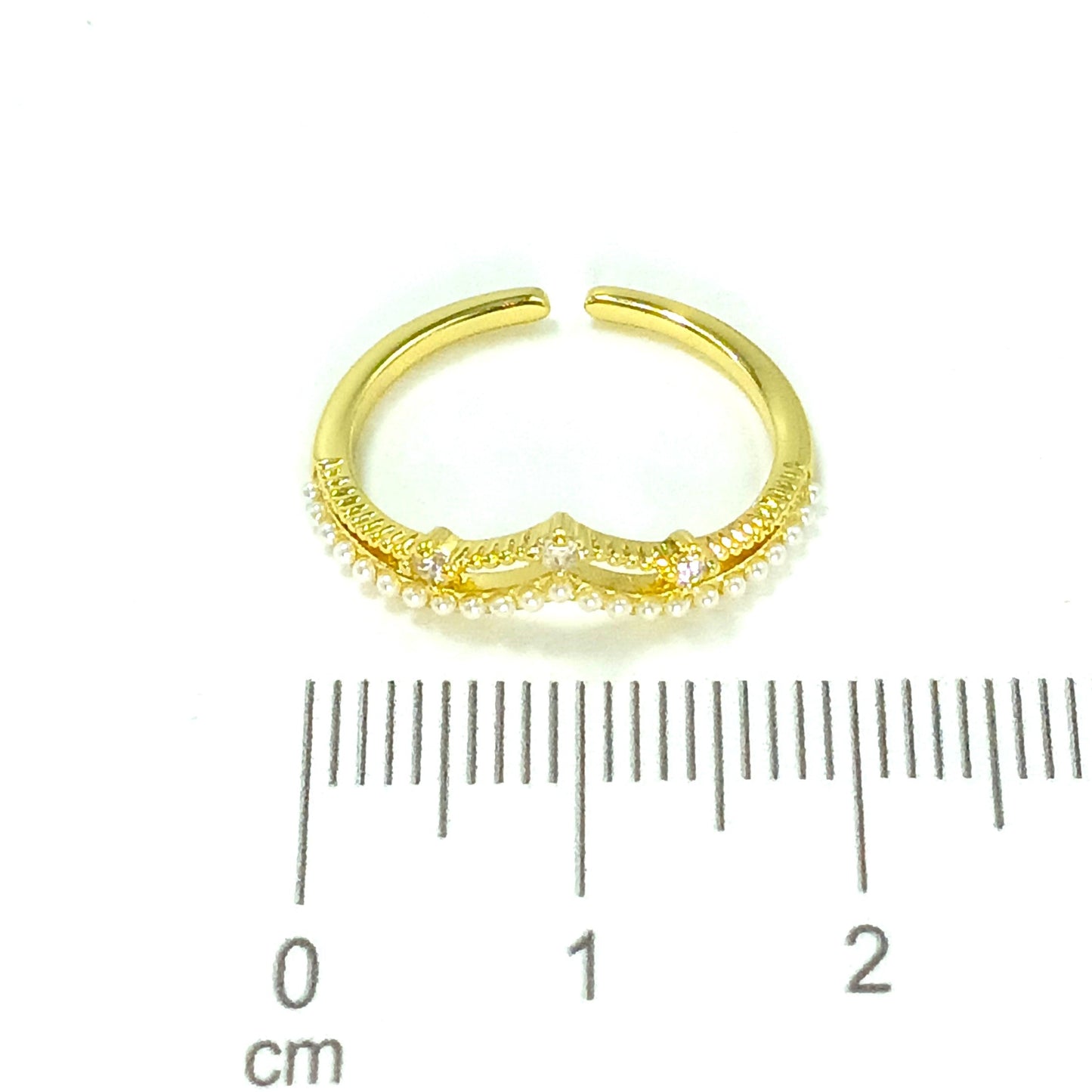 Anillo corona perlas