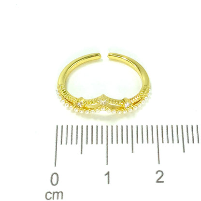 Anillo corona perlas