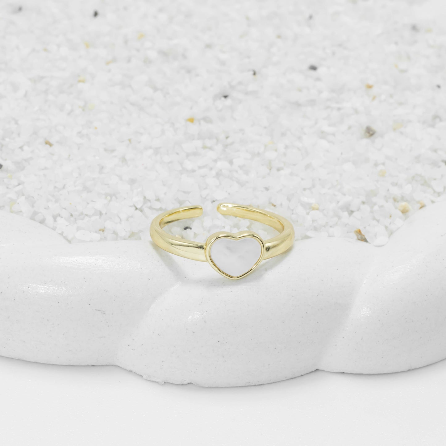 Anillo corazón nácar