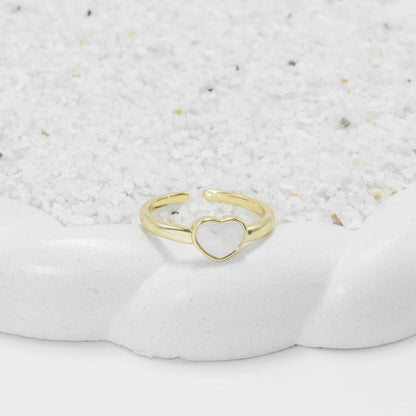 Anillo corazón nácar