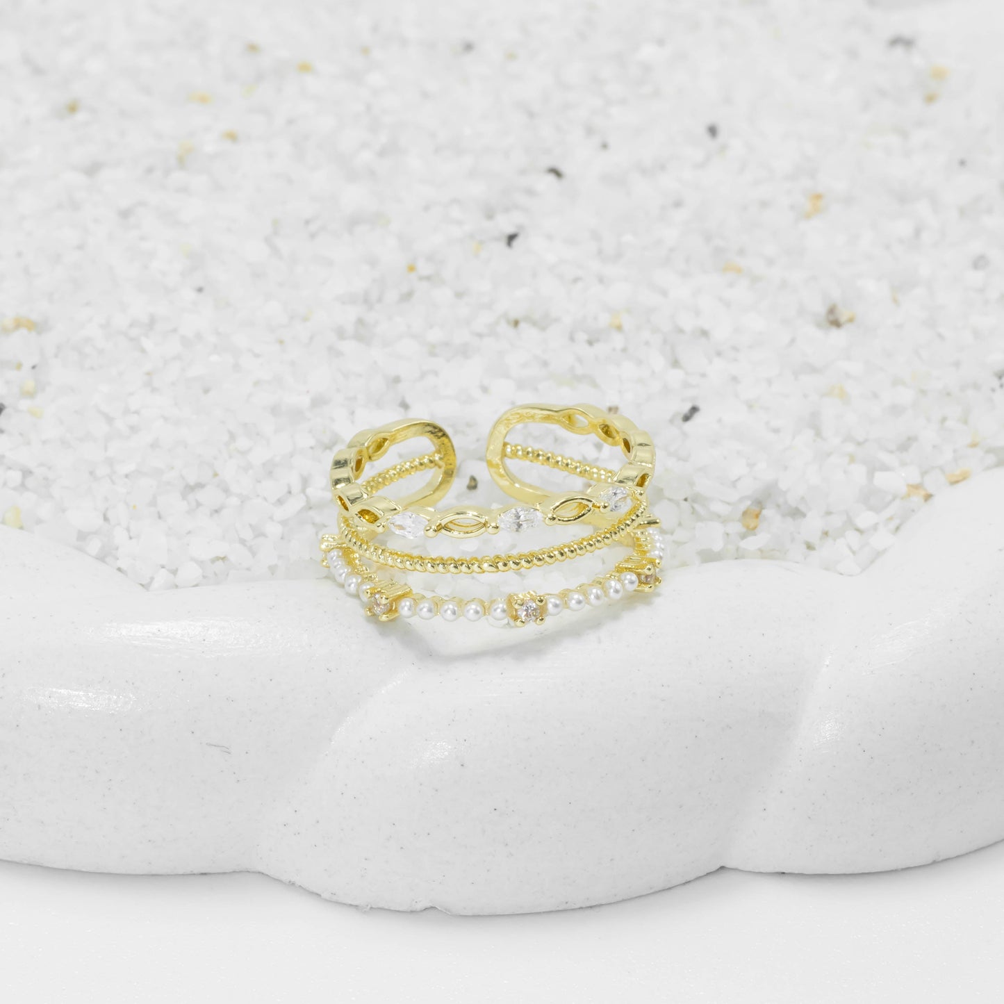 Anillo triple pastel