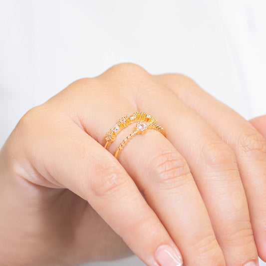 Anillo doble zircones  Amulí