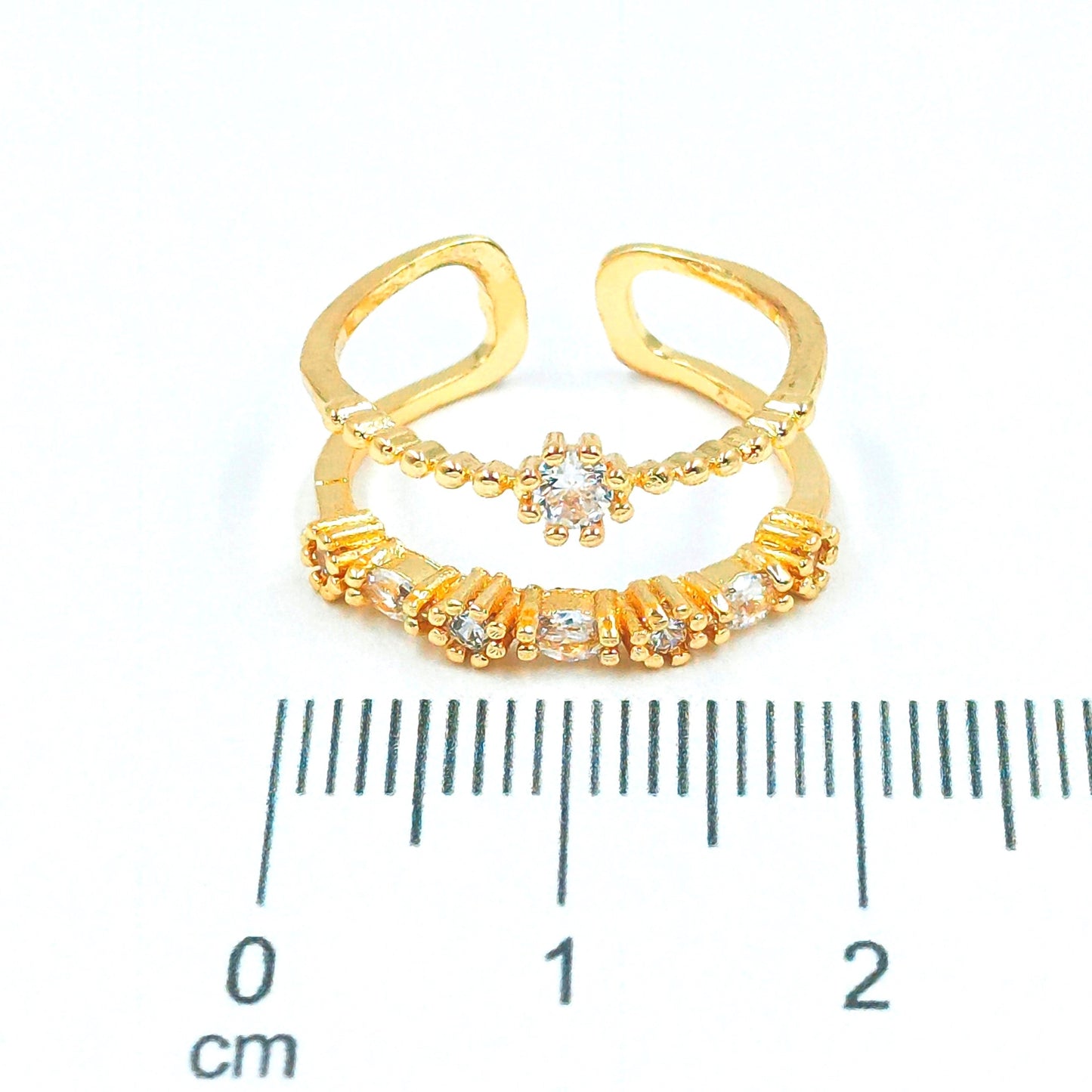 Anillo doble zircones