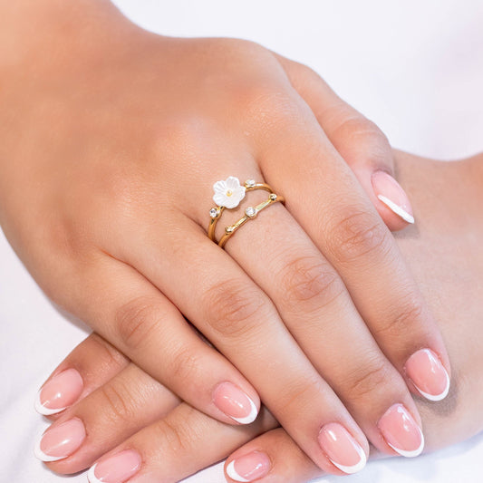 Anillo flor nácar  Amulí