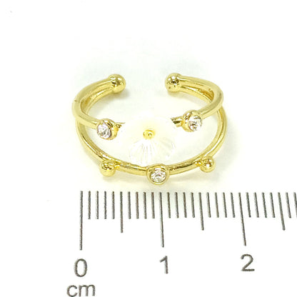 Anillo flor nácar