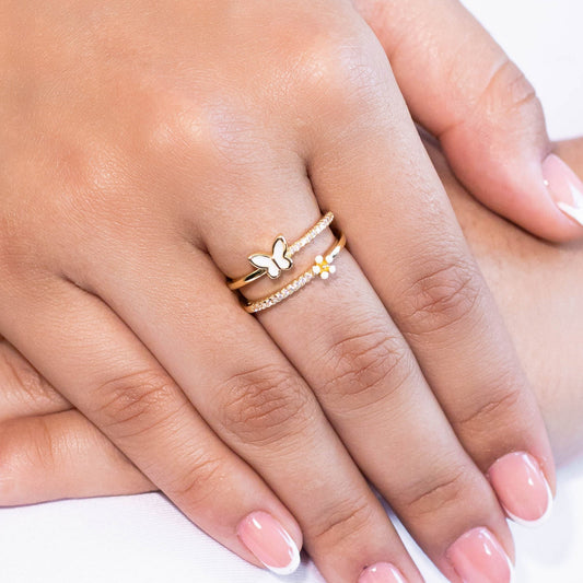 Anillo doble mariposa  Amulí