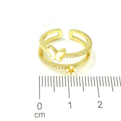 Anillo doble mariposa