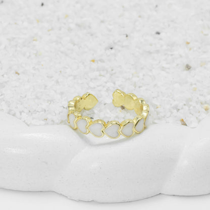 Anillo corazones nácar
