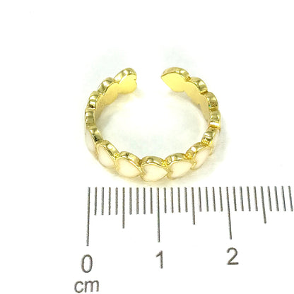 Anillo corazones nácar