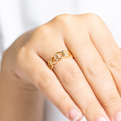 Anillo silueta corazones  Amulí