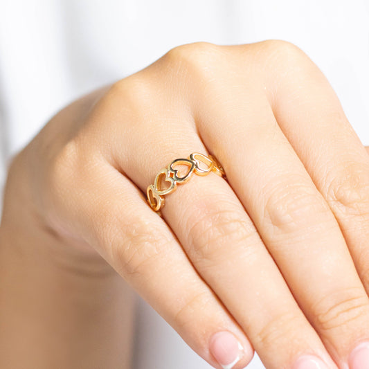 Anillo silueta corazones  Amulí