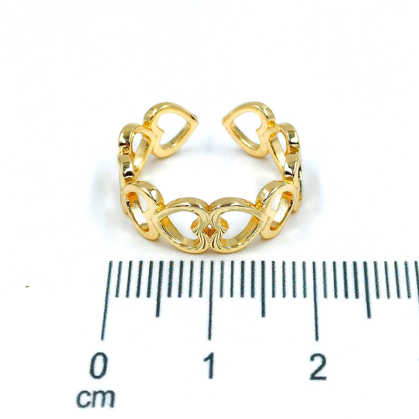 Anillo silueta corazones