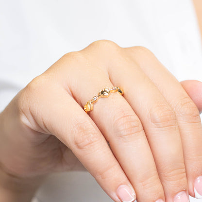 Anillo tres corazones  Amulí