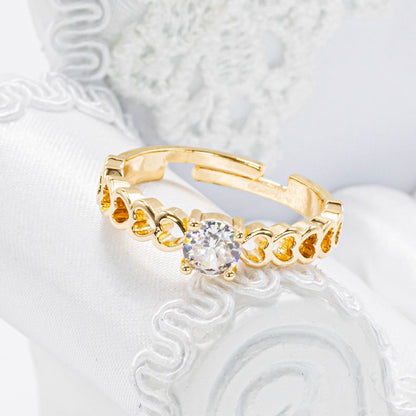 Anillo argolla corazones