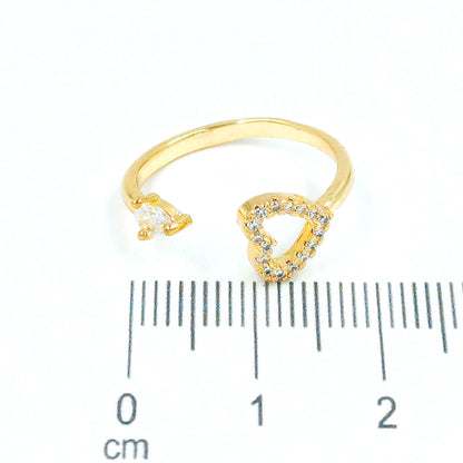 Anillo corazon microzircones