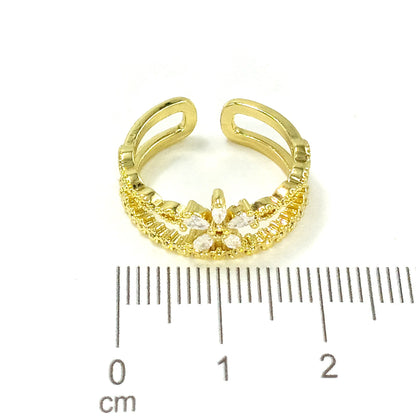 Anillo flor baguette