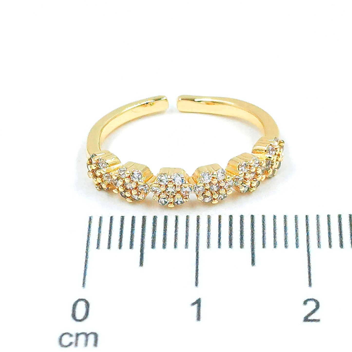Anillo microzircones flores