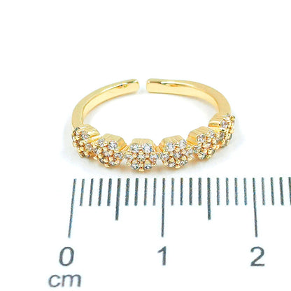 Anillo microzircones flores