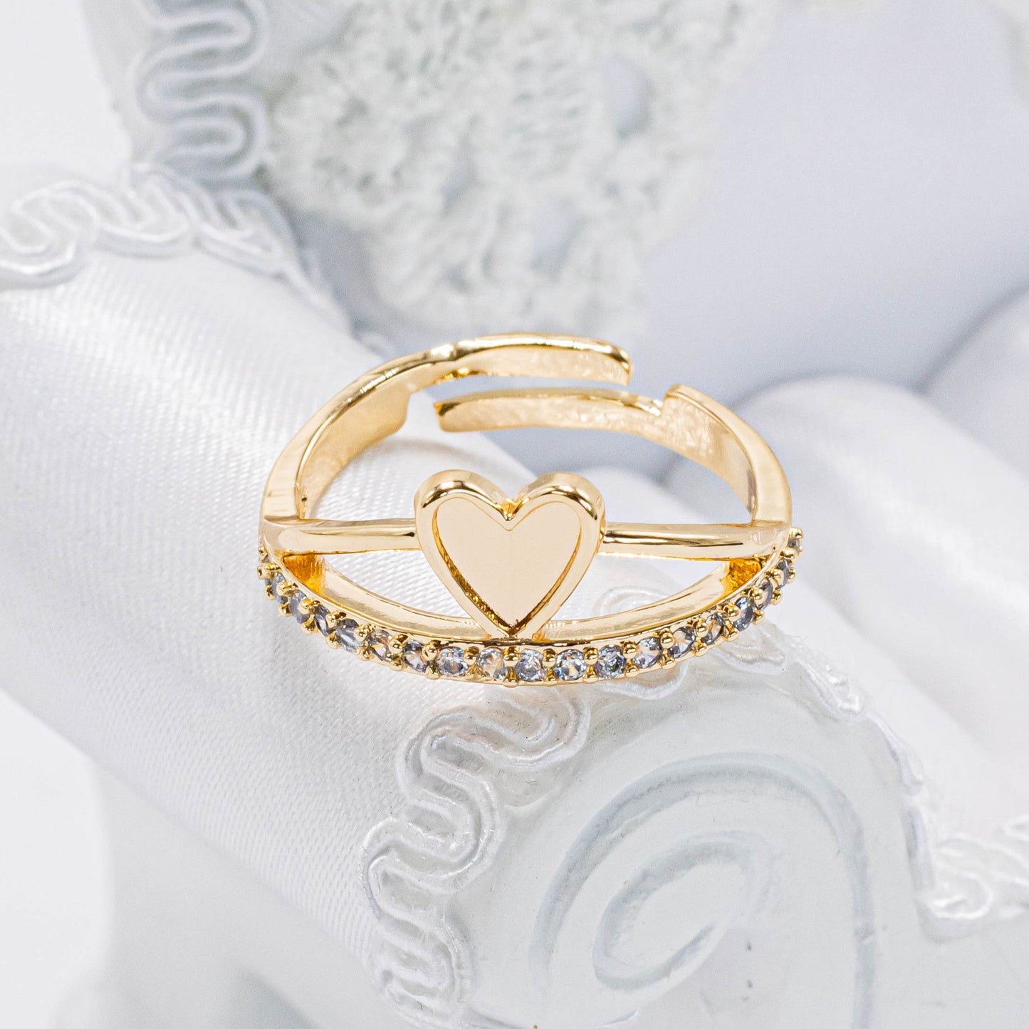 Anillo doble corazon