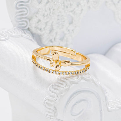 Anillo doble mariposa