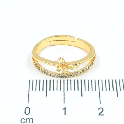 Anillo doble mariposa