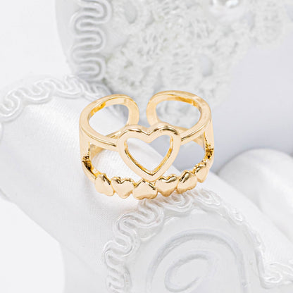 Anillo doble corazones